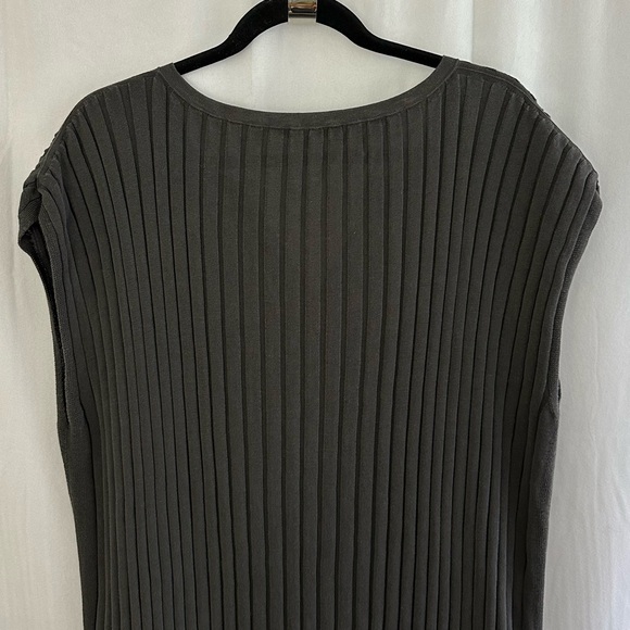 Lafayette 148 New York Dark Gray Sleeveless Cotton Midi Dress Womens Size Large - Picture 8 of 8